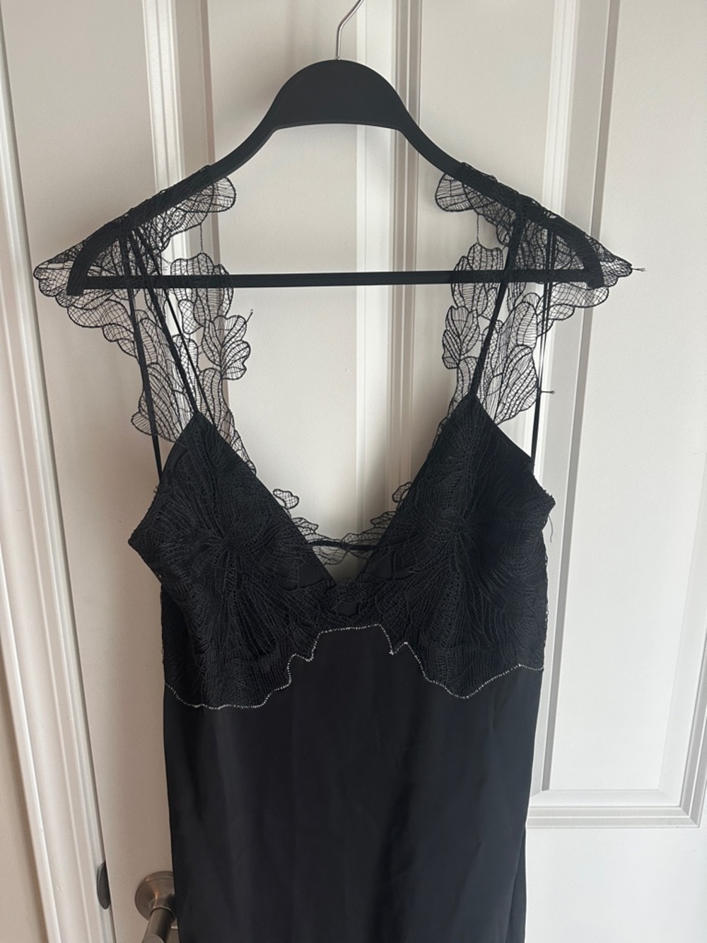 NWOT ZARA AW24 ZW COLLECTION LACE TRIM BRIEF DRESS 8369/515 BLACK LINGERIE DRESS - Picture 12 of 15